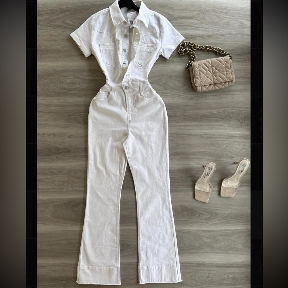 Zara long denim lapel collar jumpsuit 8197 217 - Picture 5 of 16